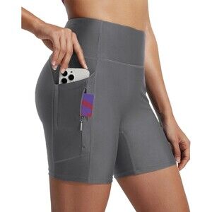 Biker Shorts Women Tummy Control with 4 Pockets No Front Seam Hiking Workout 3x